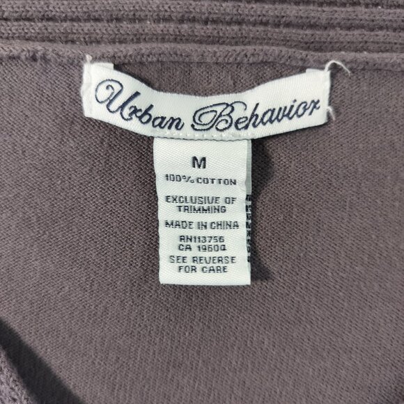 URBAN BEHAVIOR Sweater Cropped Long sleeve Juniors Size Med Brown Button Front - Picture 3 of 8